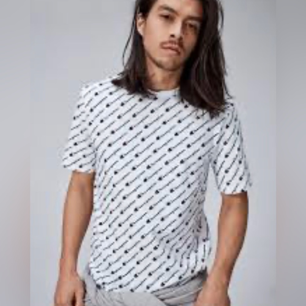 Champion All Over Script T’Shirt Mens Size S